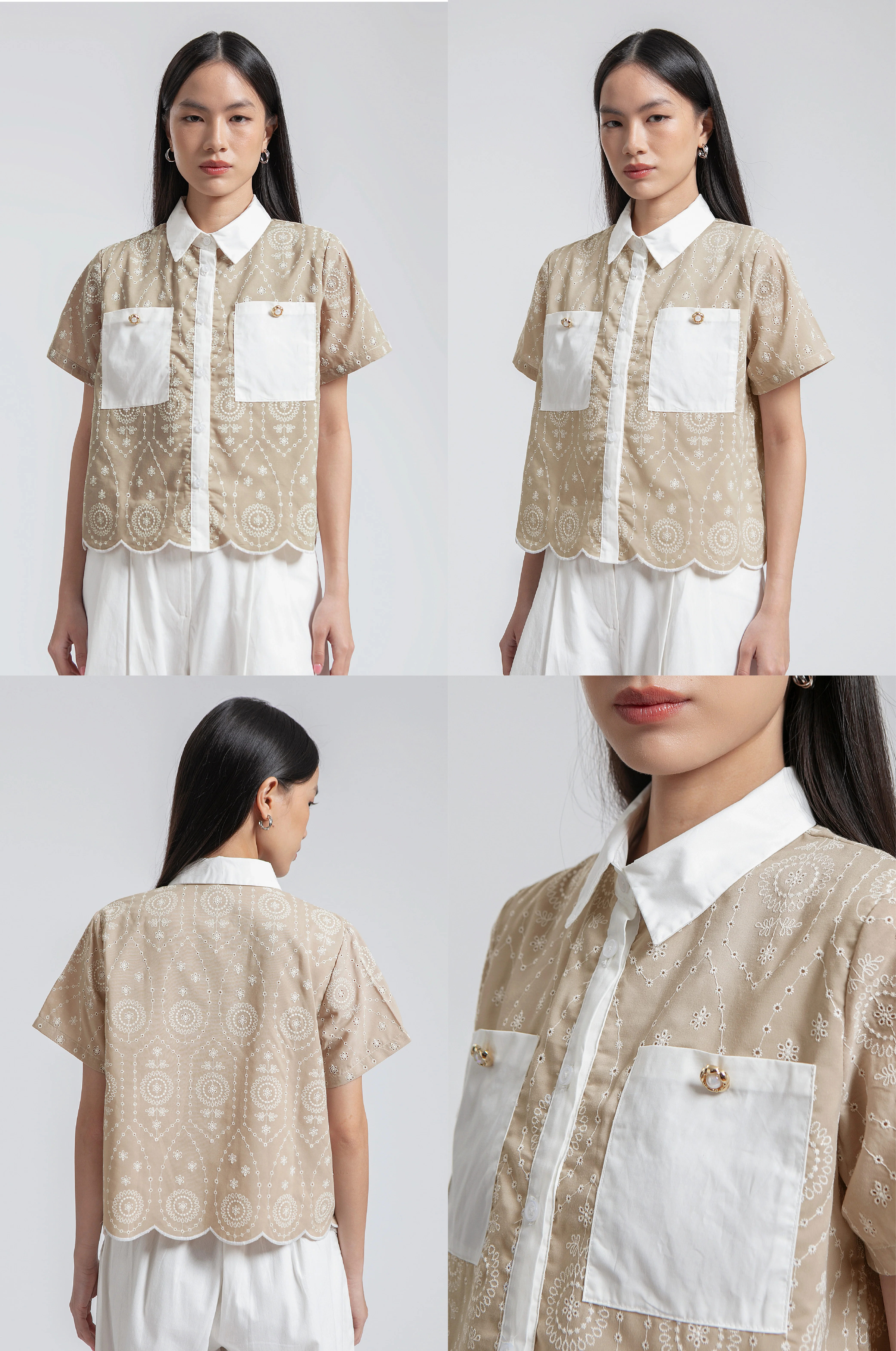 Beige Embroidered Seda - Image 2
