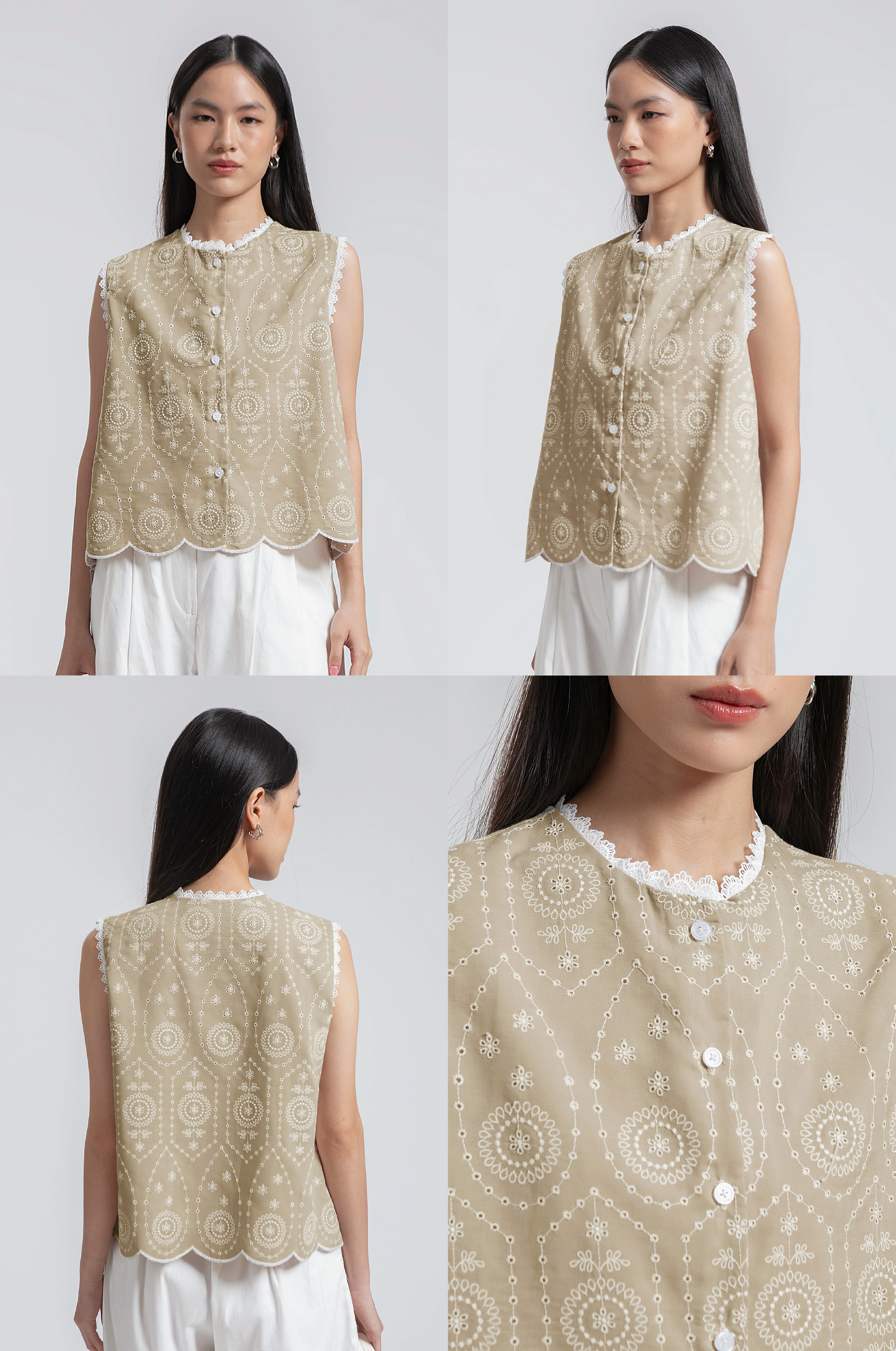 Beige Embroidered Yareli - Image 2