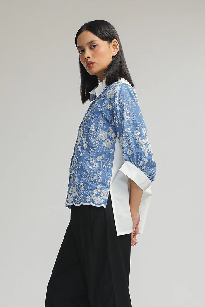 Blue Embroidered Zur - Image 3