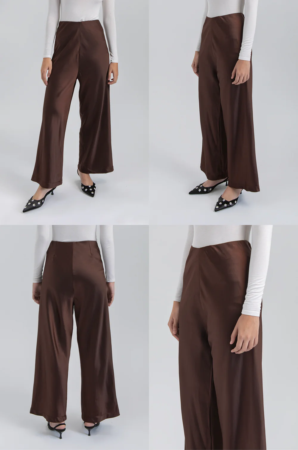 Dark Brown Satin Pama - Image 2