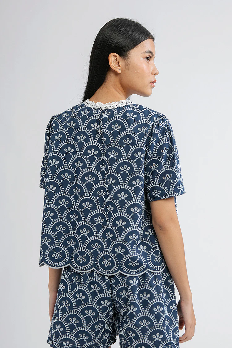 Indigo Scalloped Trani B - Defect Sale - Image 4