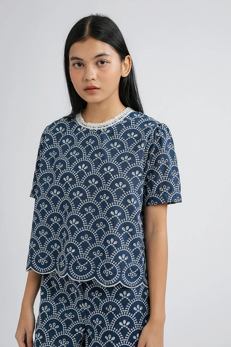 Indigo Scalloped Trani B - Defect Sale - Image 6
