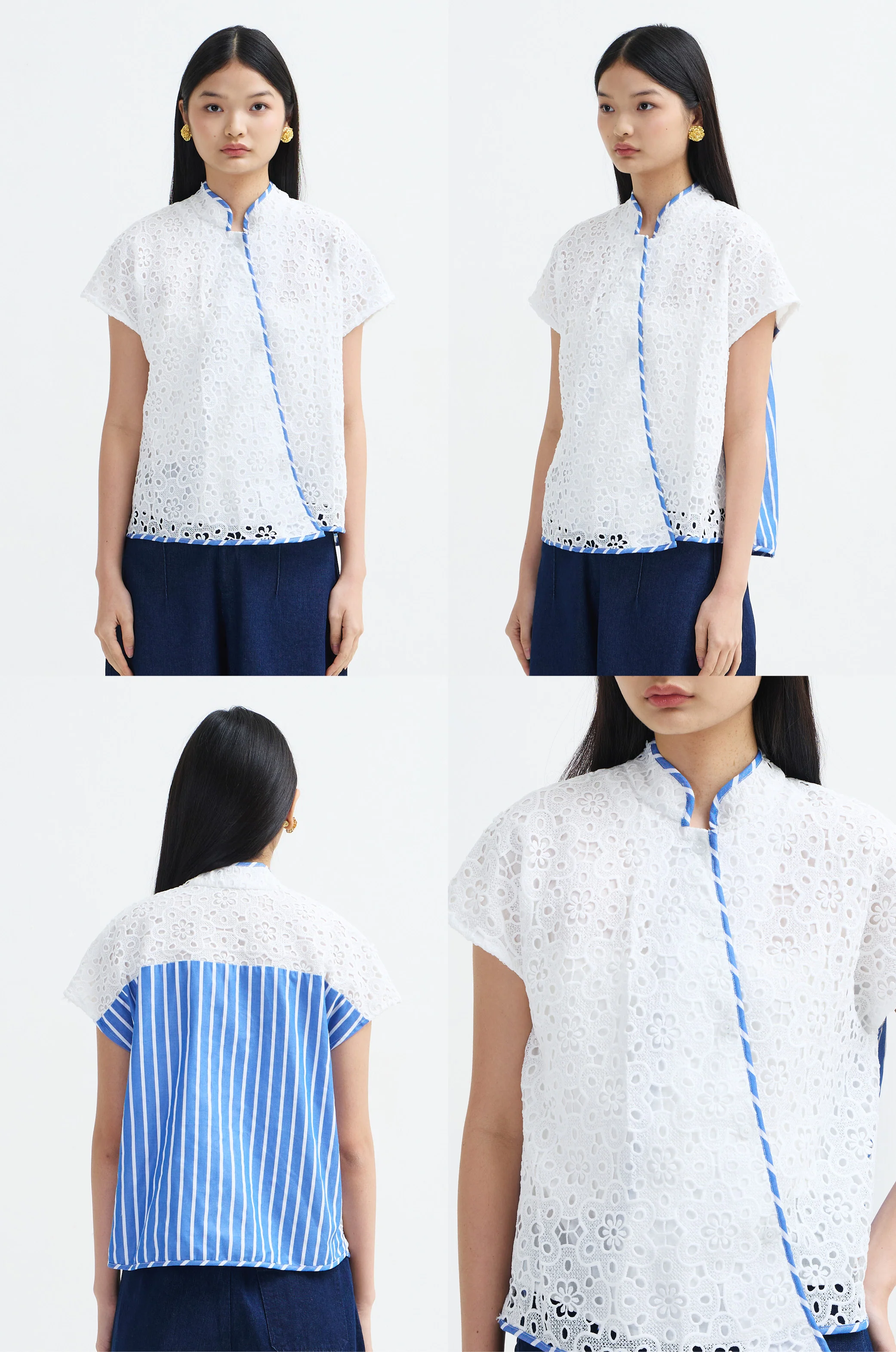 Kama Bordir Garis Biru - Image 2