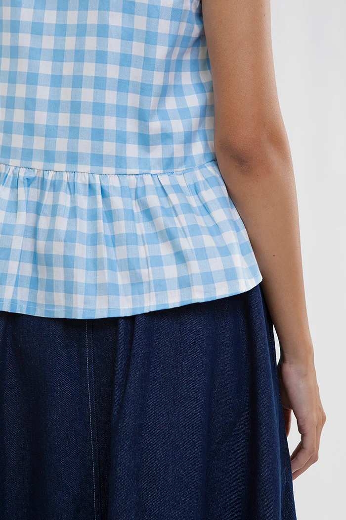Light Blue Gingham Marin - Image 6