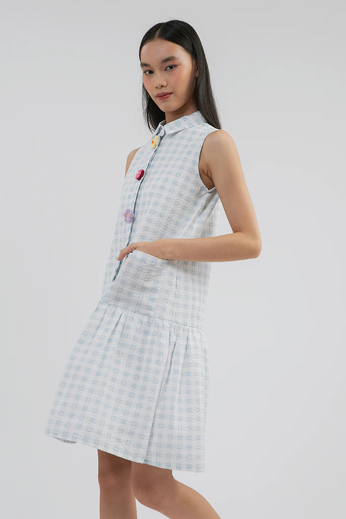 Light Blue Gingham Nies - Image 7