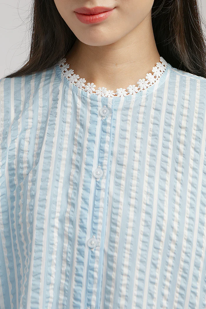 Light Blue Striped Burnett - Defect Sale - Image 4