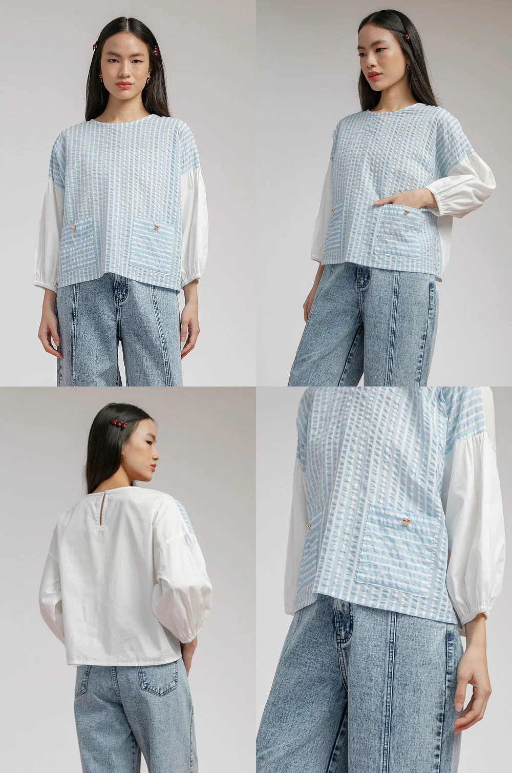 Light Blue Striped Potts - Defect Sale - Image 2