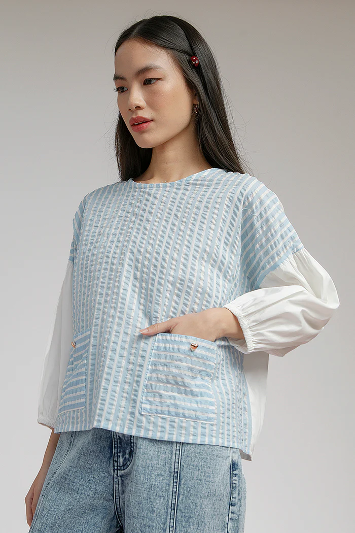 Light Blue Striped Potts - Defect Sale - Image 3