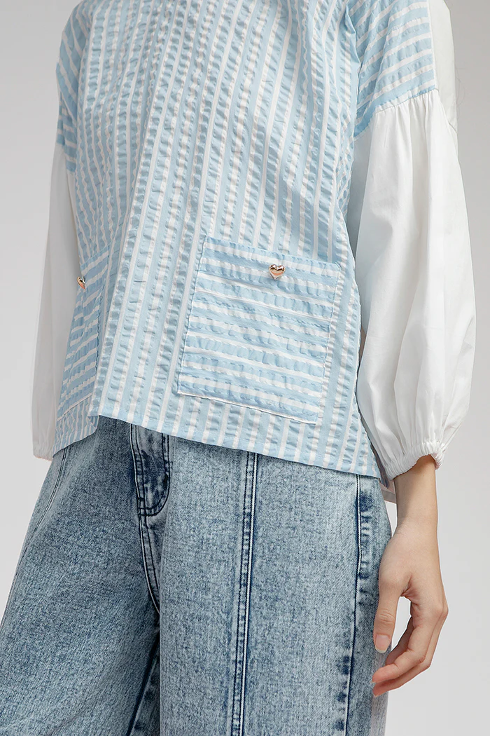 Light Blue Striped Potts - Defect Sale - Image 5