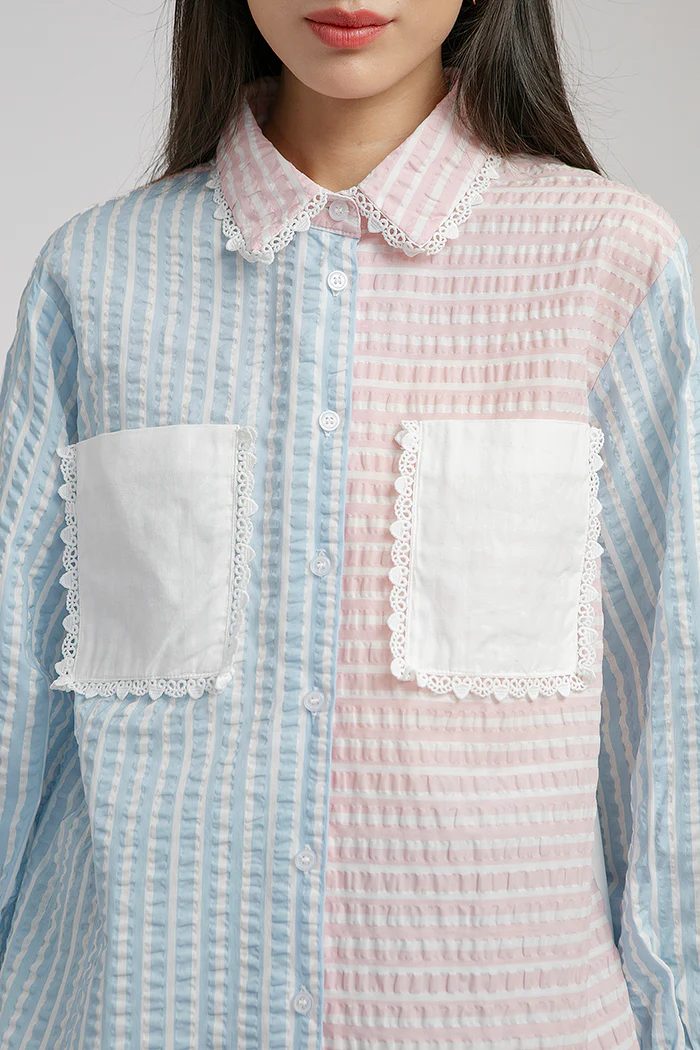 Light Blue Striped Shalamov - Defect Sale - Image 5
