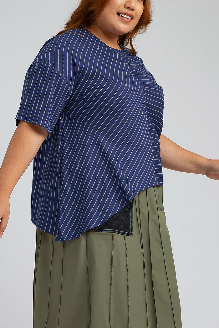Navy Blue Striped Balint - Defect Sale - Image 3