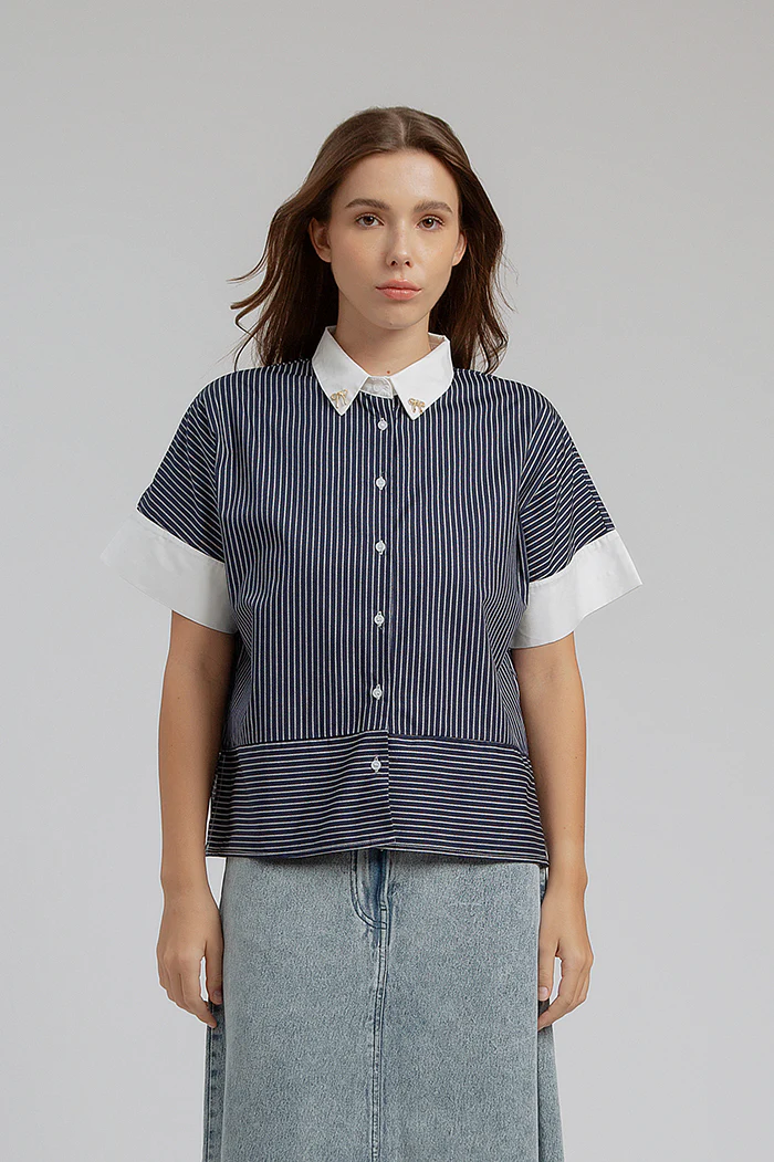 Navy Blue Striped Bineta - Image 6