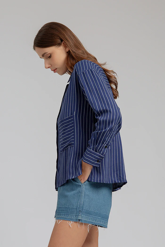 Navy Blue Striped Trucco - Defect Sale - Image 4