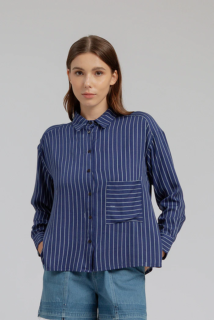 Navy Blue Striped Trucco - Defect Sale - Image 7