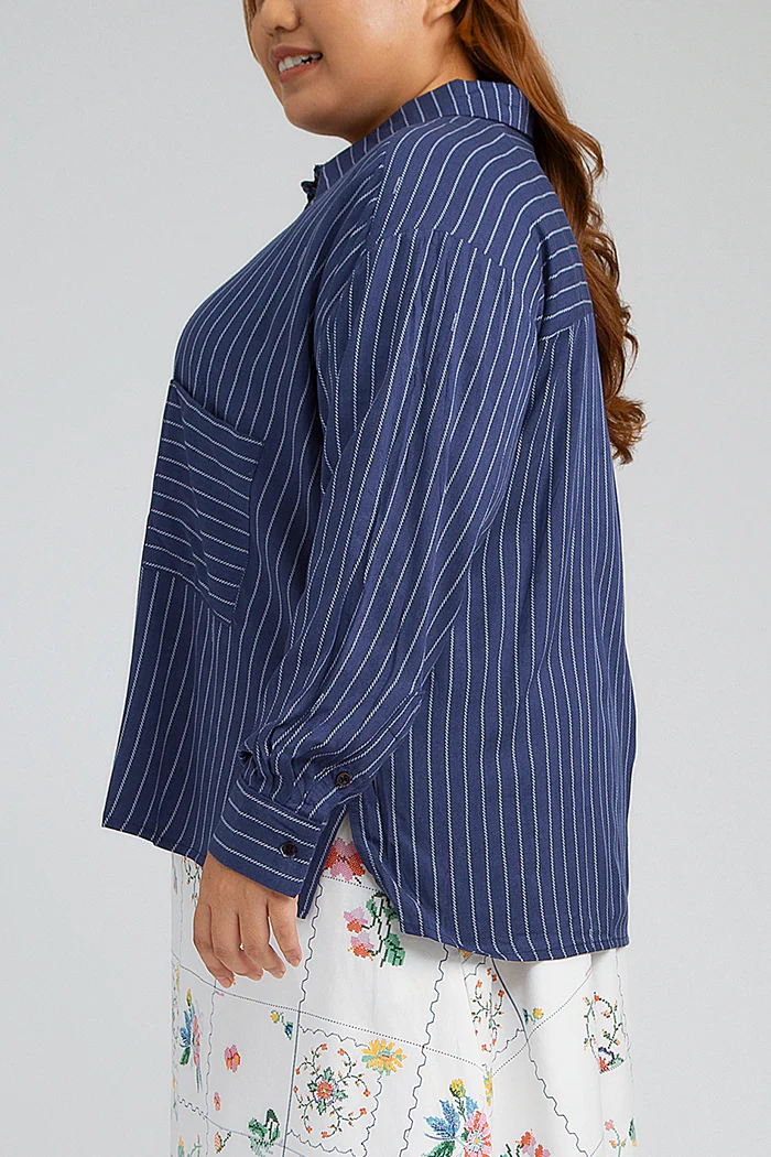 Navy Blue Striped Trucco - Defect Sale - Image 8