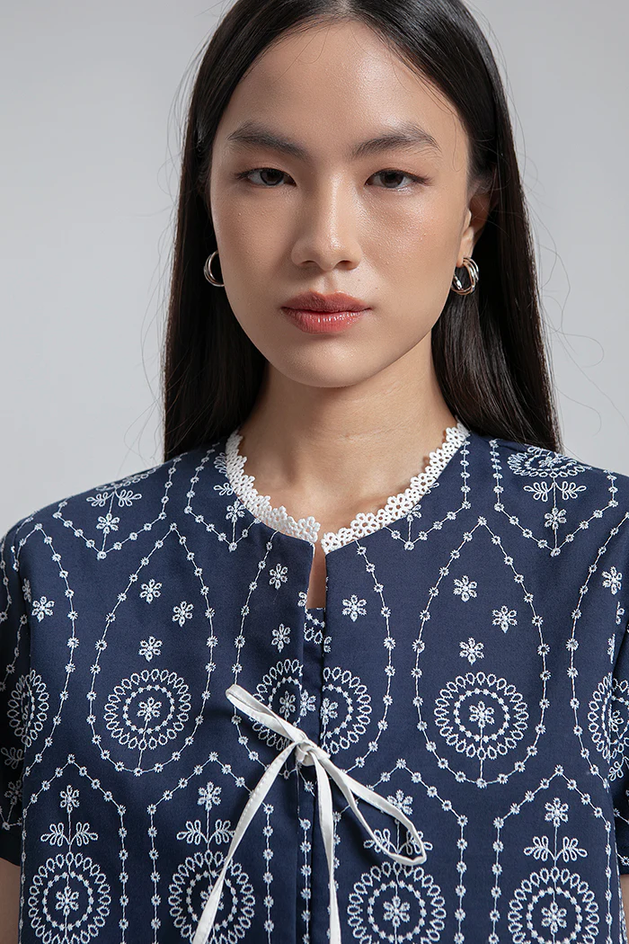 Navy Embroidered Dipa - Image 5