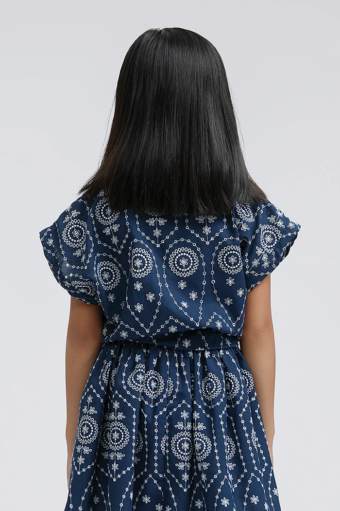 Navy Embroidered Emira - Image 4