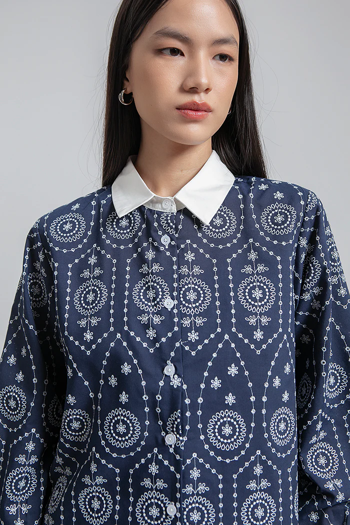 Navy Embroidered Veda - Image 5