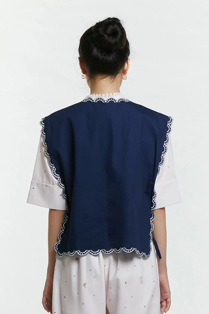 Navy Embroidery Sabya - Image 6