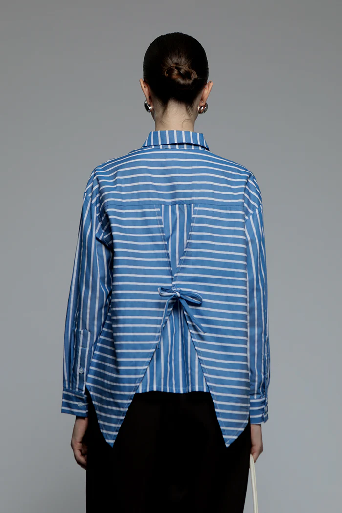 Navy Striped Monday Shirt - Image 4