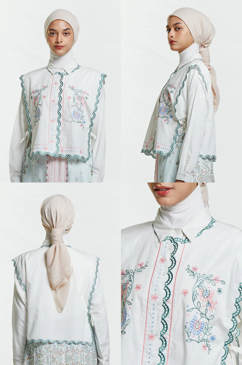 Off-white Embroidery Sabya - Defect Sale - Image 2