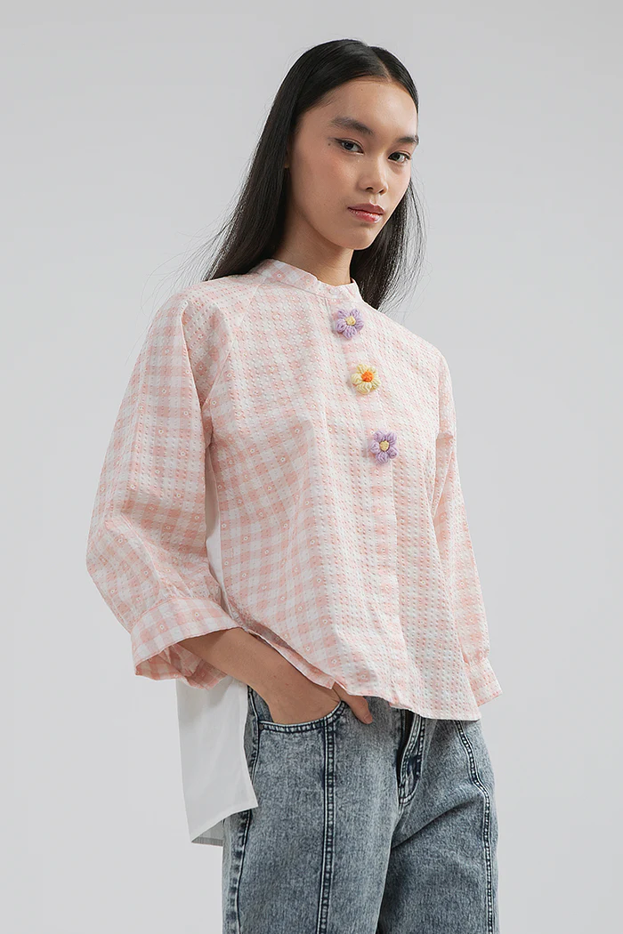 Pink Gingham Falke - Image 3
